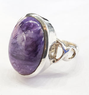 Charoite Ring in Sterling Silver