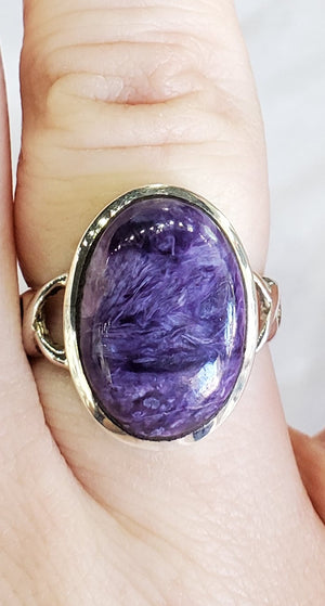 Charoite Ring in Sterling Silver