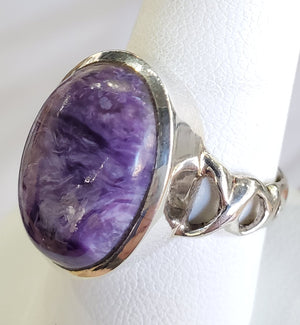 Charoite Ring in Sterling Silver