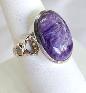 Charoite Ring in Sterling Silver