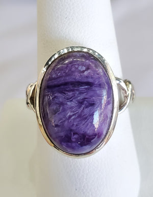 Charoite Ring in Sterling Silver