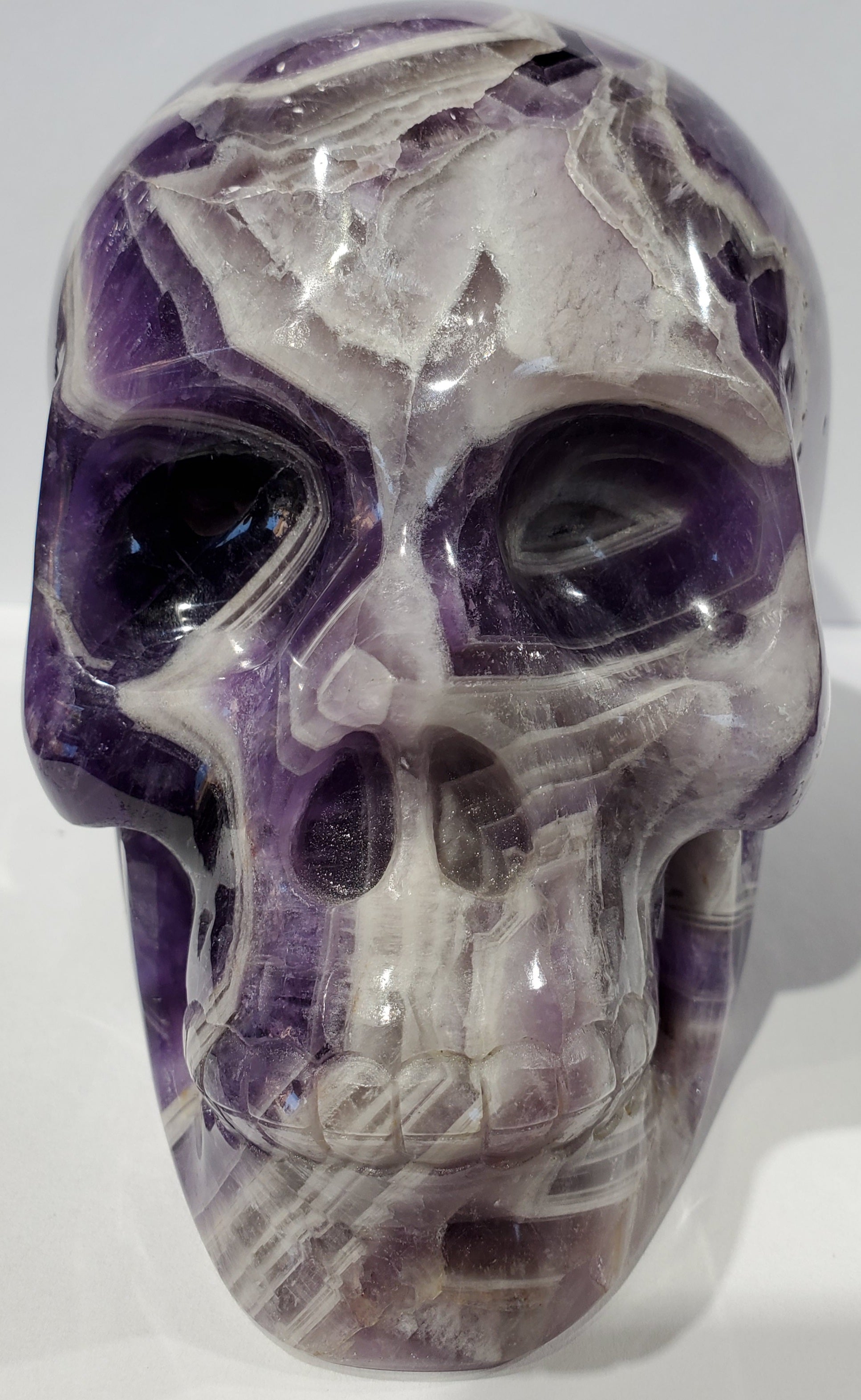 Chevron Amethyst Skull, 3 lbs