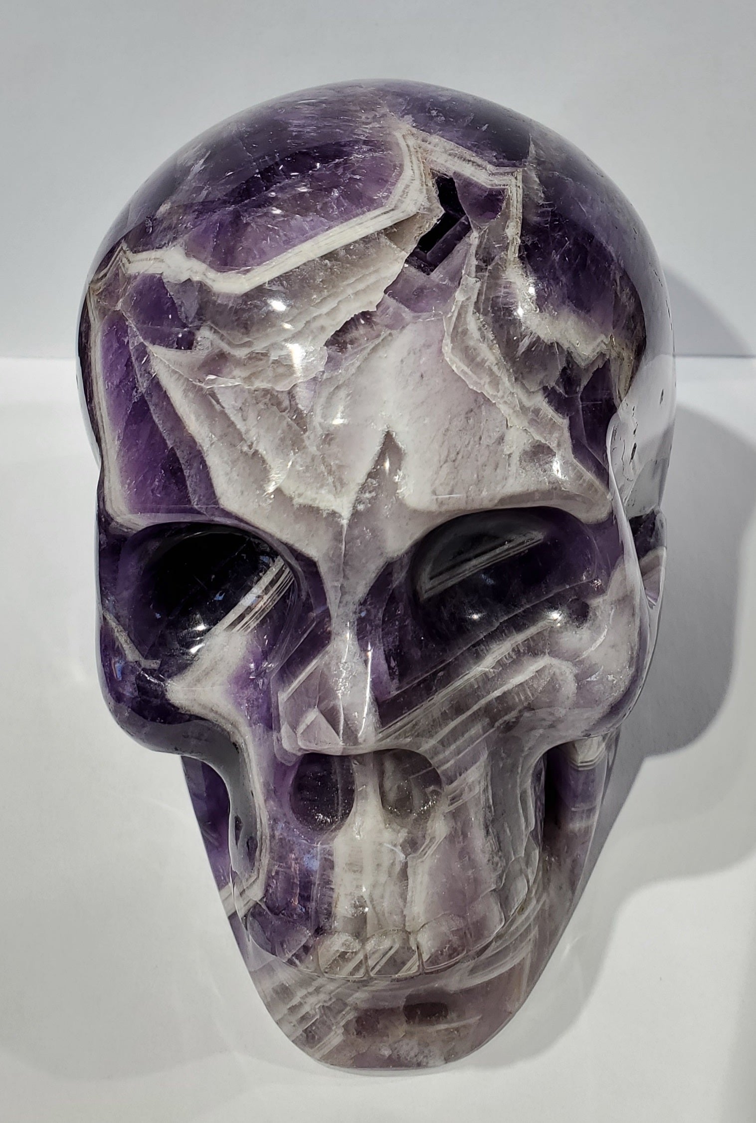 Chevron Amethyst Skull, 3 lbs