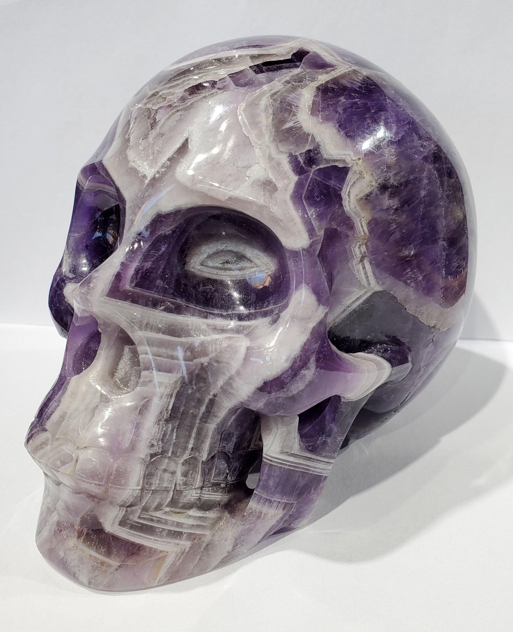 Chevron Amethyst Skull, 3 lbs