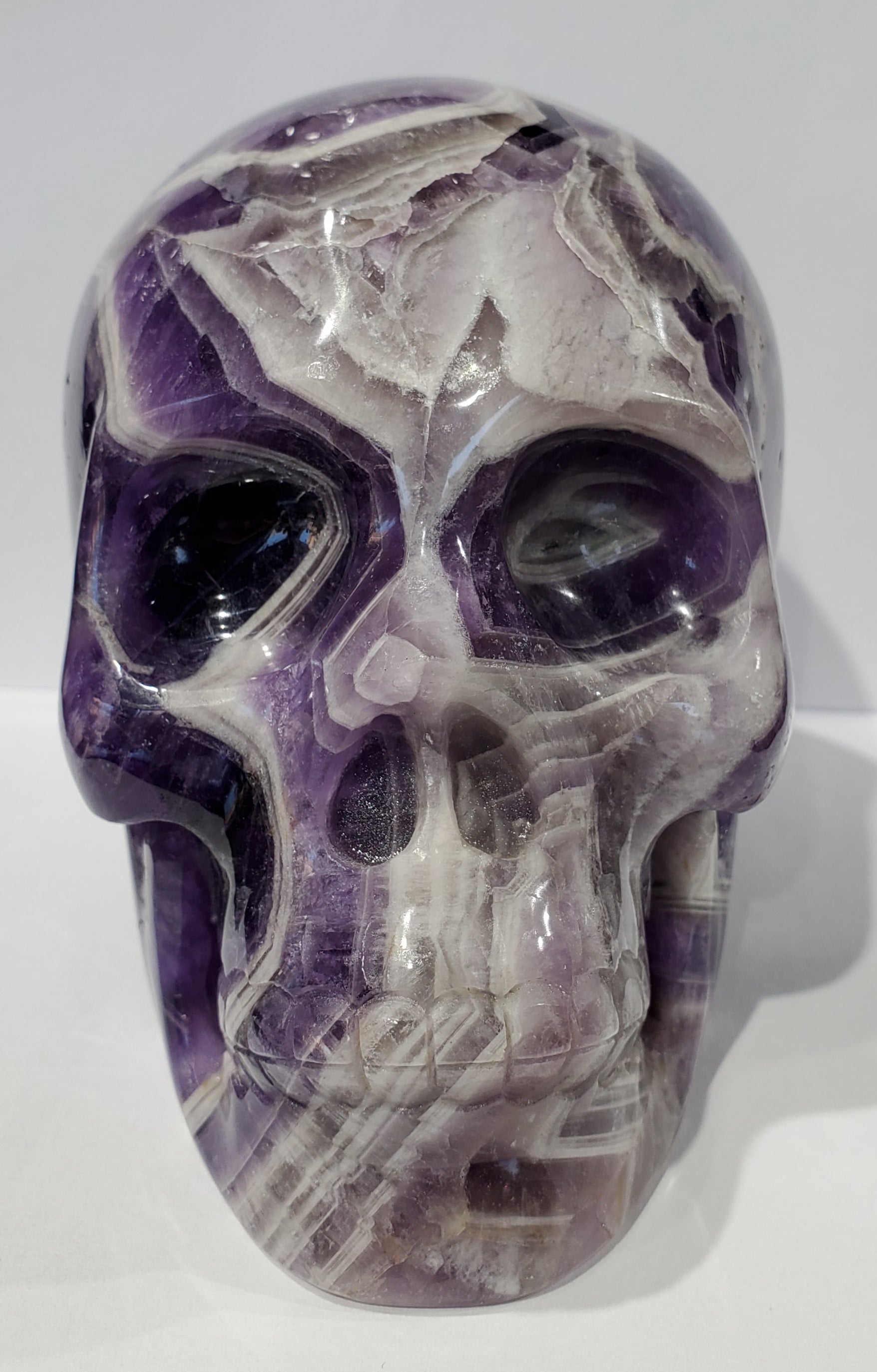 Chevron Amethyst Skull, 3 lbs