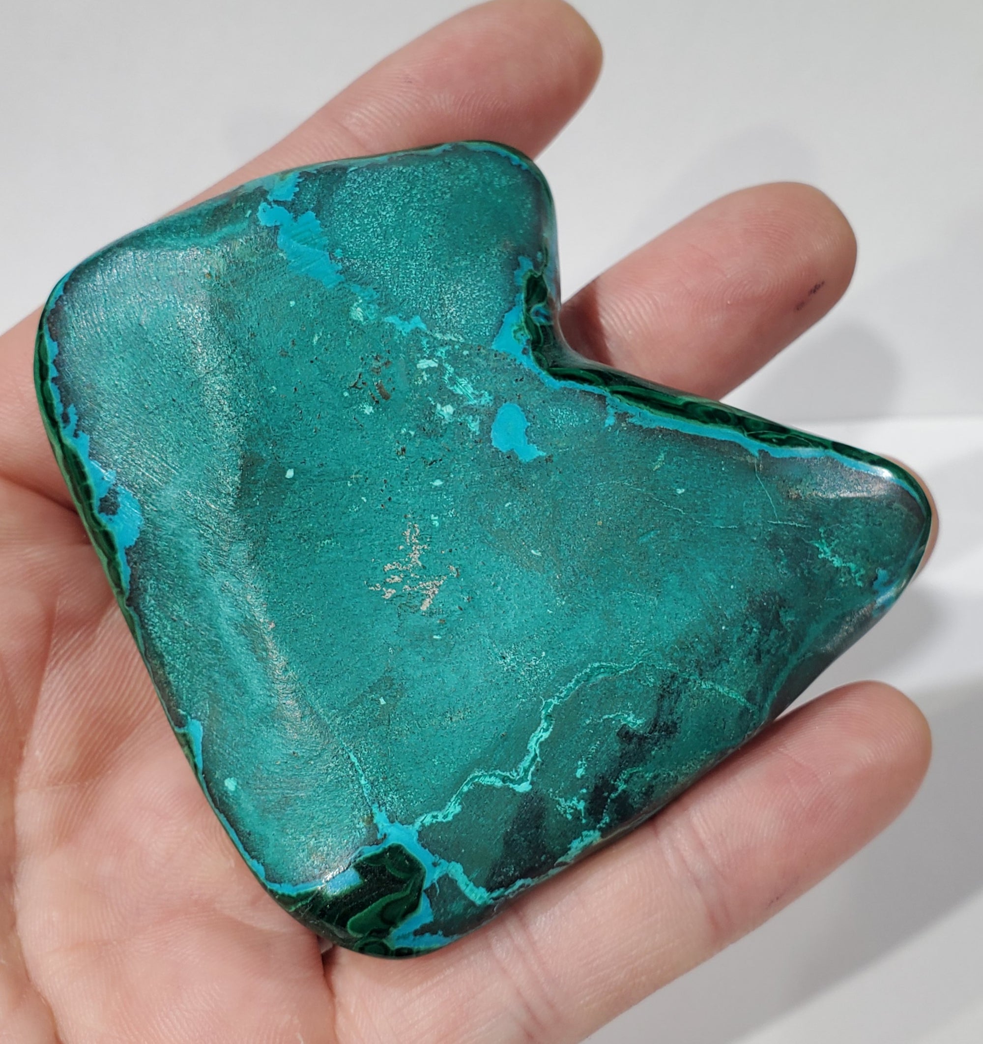 Polished Chrysocolla and Malachite, Congo