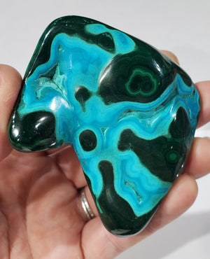 Polished Chrysocolla and Malachite, Congo