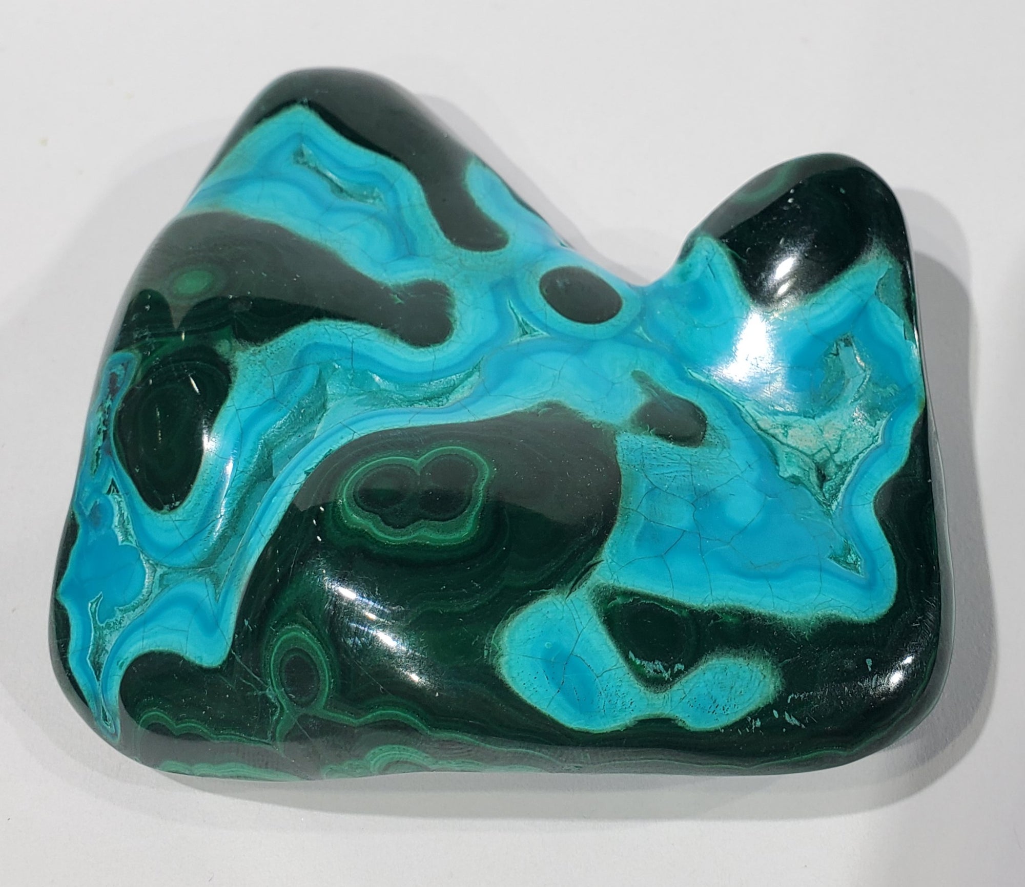 Polished Chrysocolla and Malachite, Congo