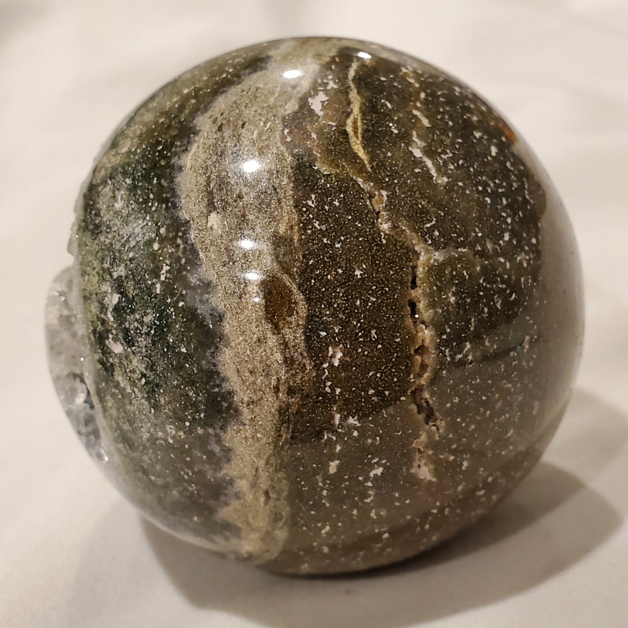 Ocean Jasper Sphere w/ Druzy Quartz, Madagascar