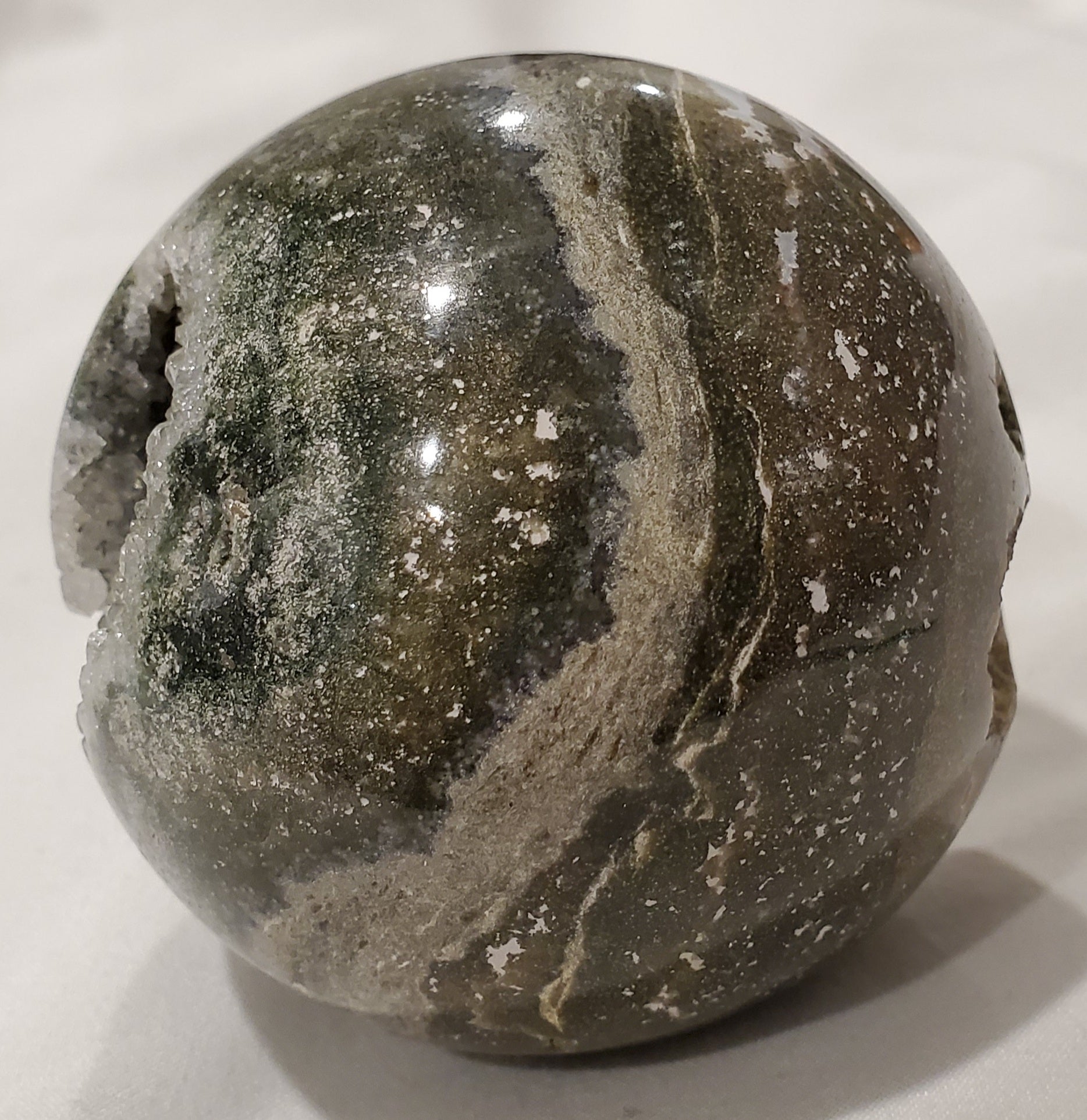 Ocean Jasper Sphere w/ Druzy Quartz, Madagascar