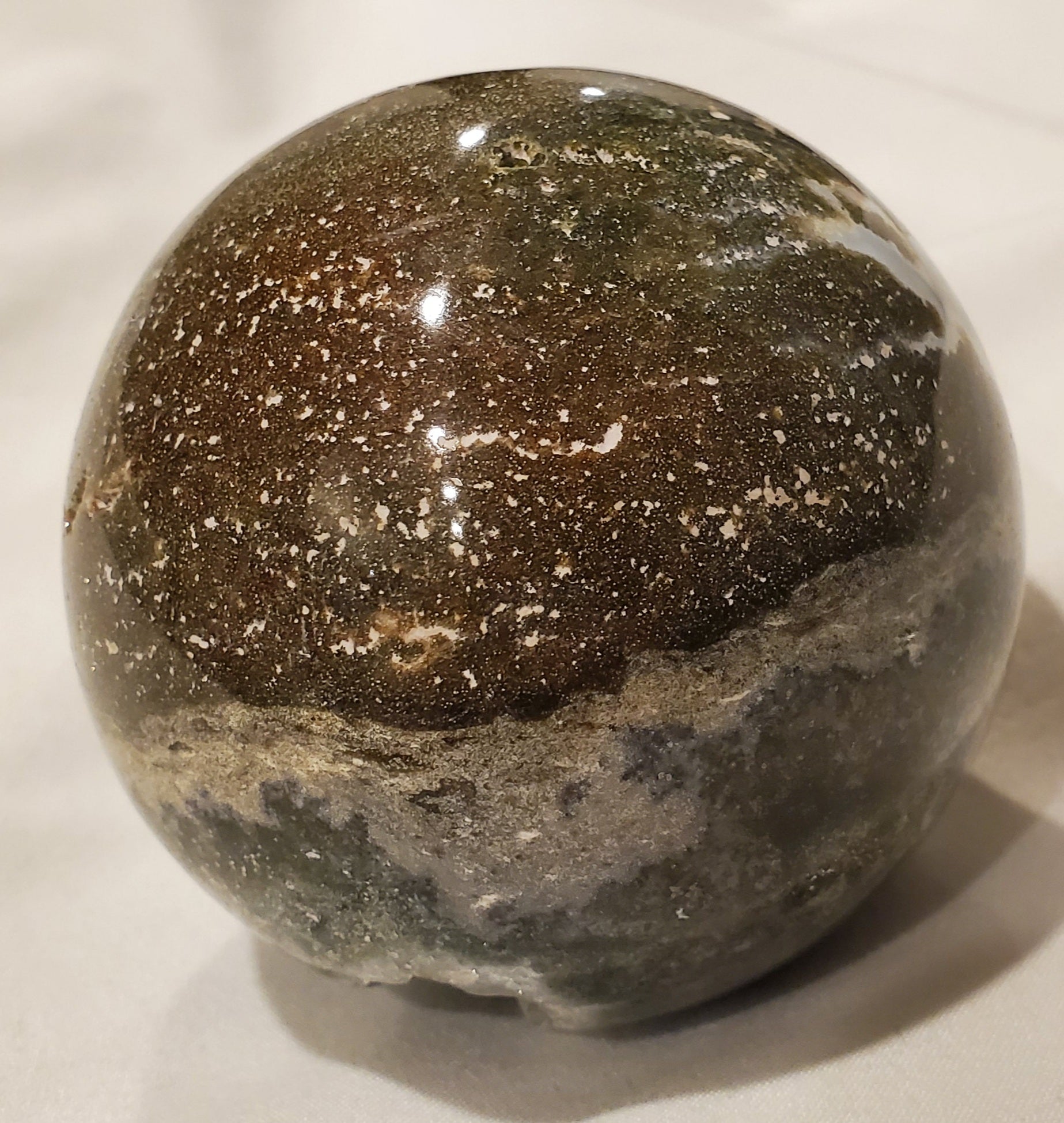 Ocean Jasper Sphere w/ Druzy Quartz, Madagascar