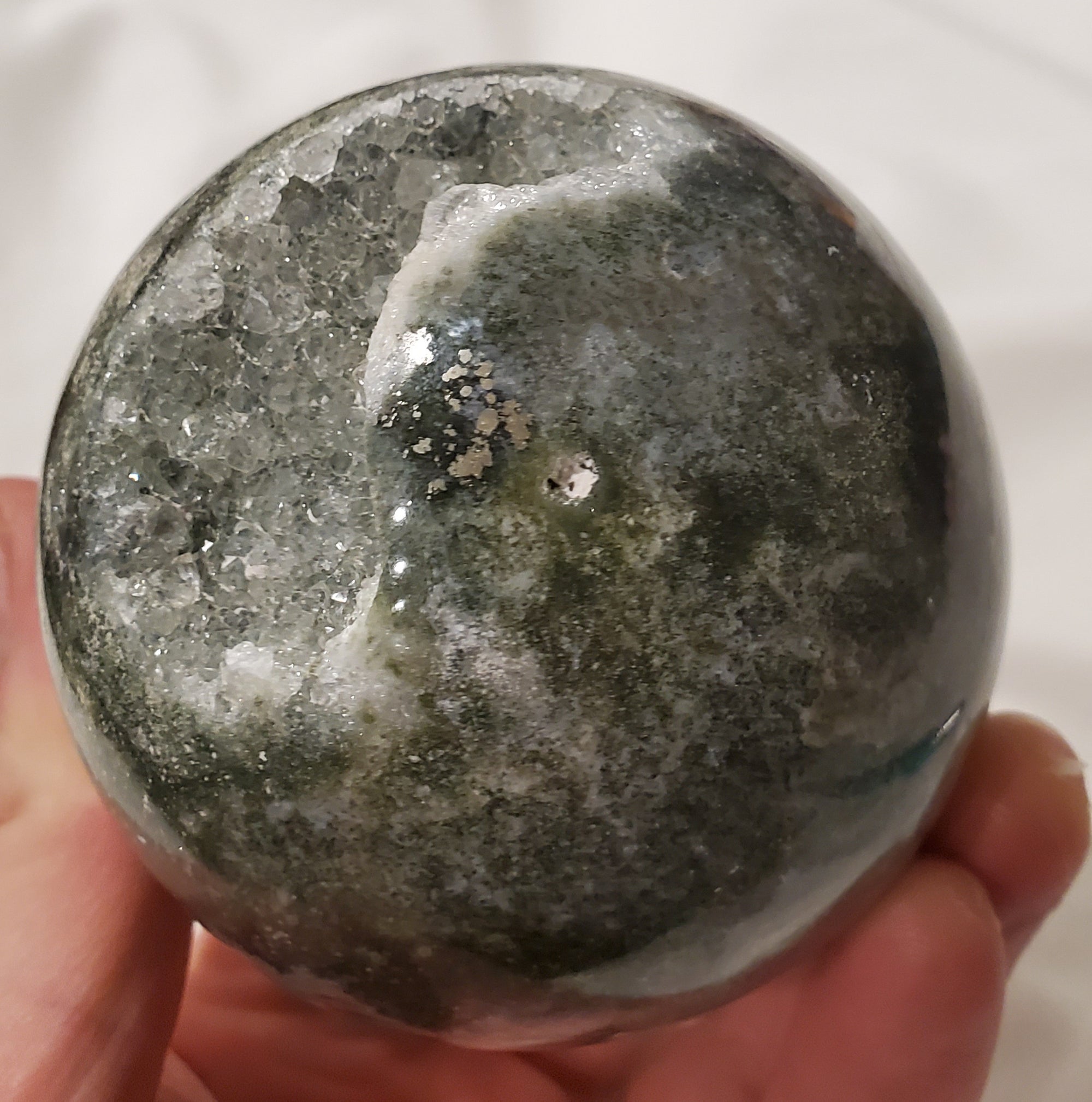 Ocean Jasper Sphere w/ Druzy Quartz, Madagascar