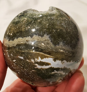 Ocean Jasper Sphere w/ Druzy Quartz, Madagascar