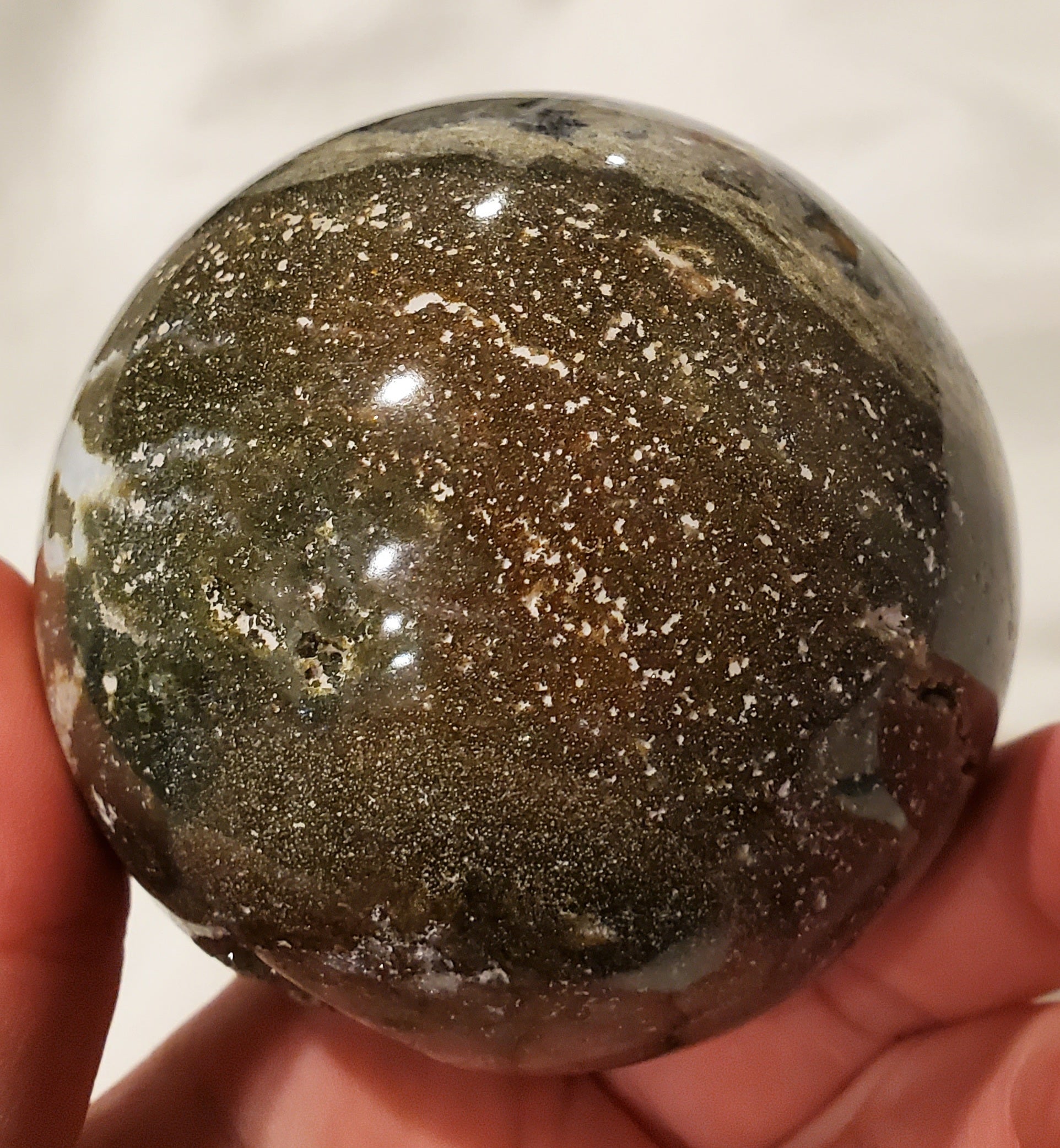 Ocean Jasper Sphere w/ Druzy Quartz, Madagascar