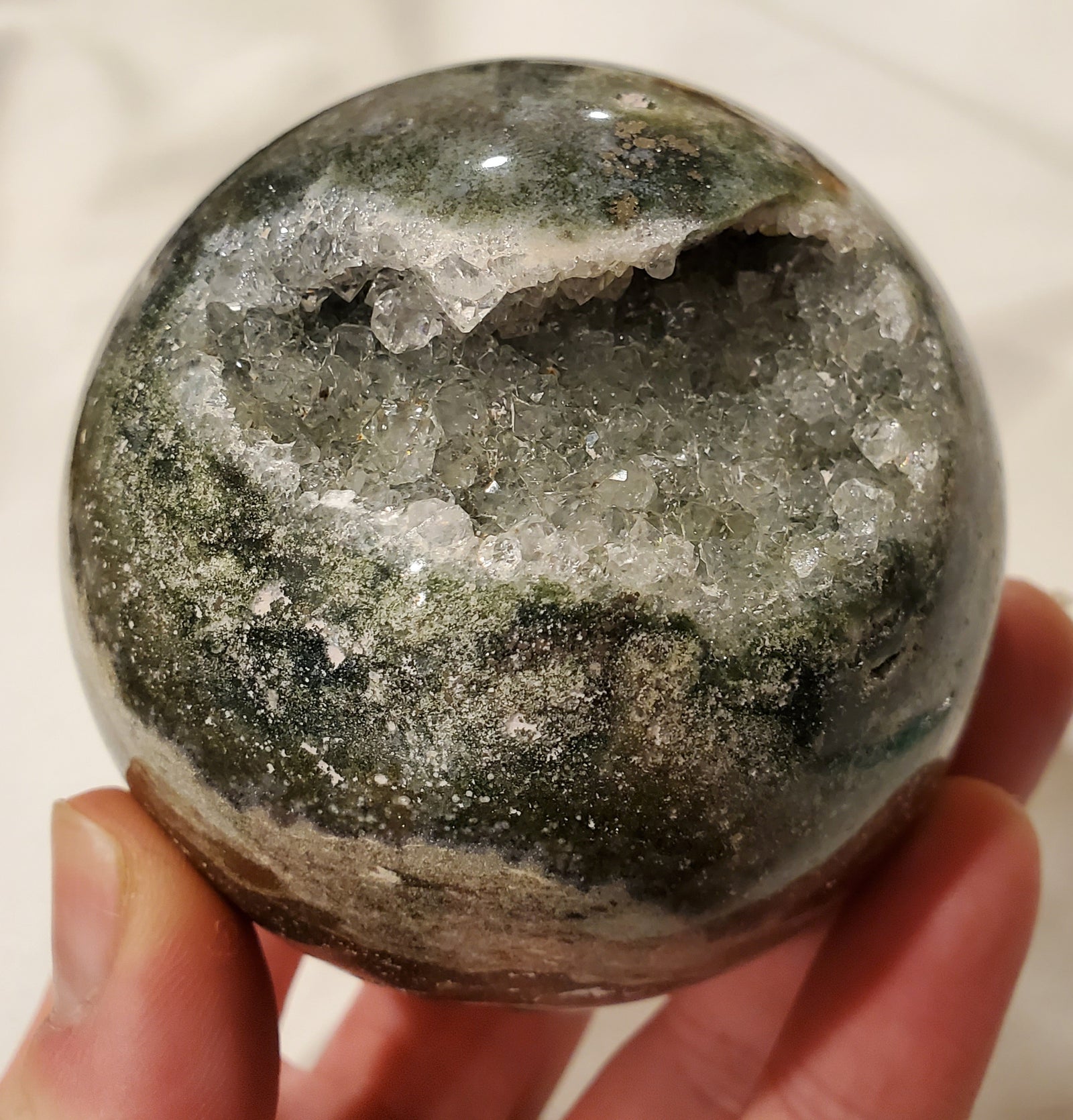 Ocean Jasper Sphere w/ Druzy Quartz, Madagascar