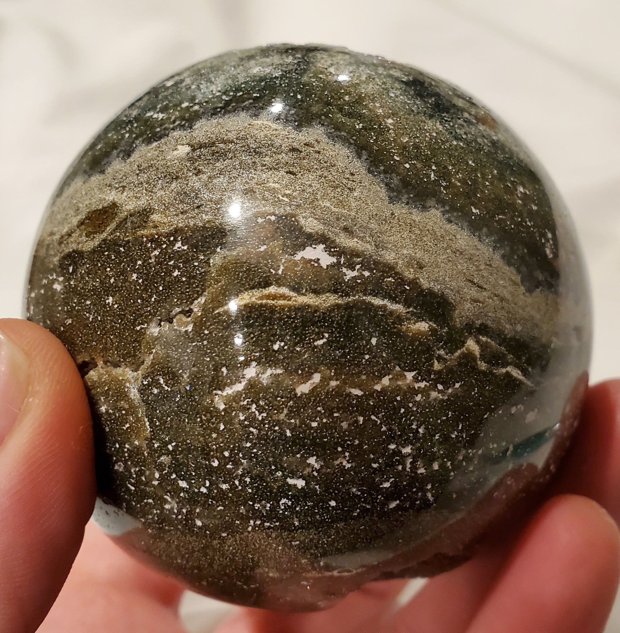 Ocean Jasper Sphere w/ Druzy Quartz, Madagascar