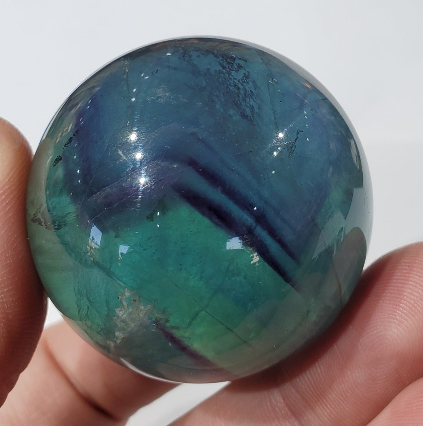 Rainbow Fluorite Sphere, China