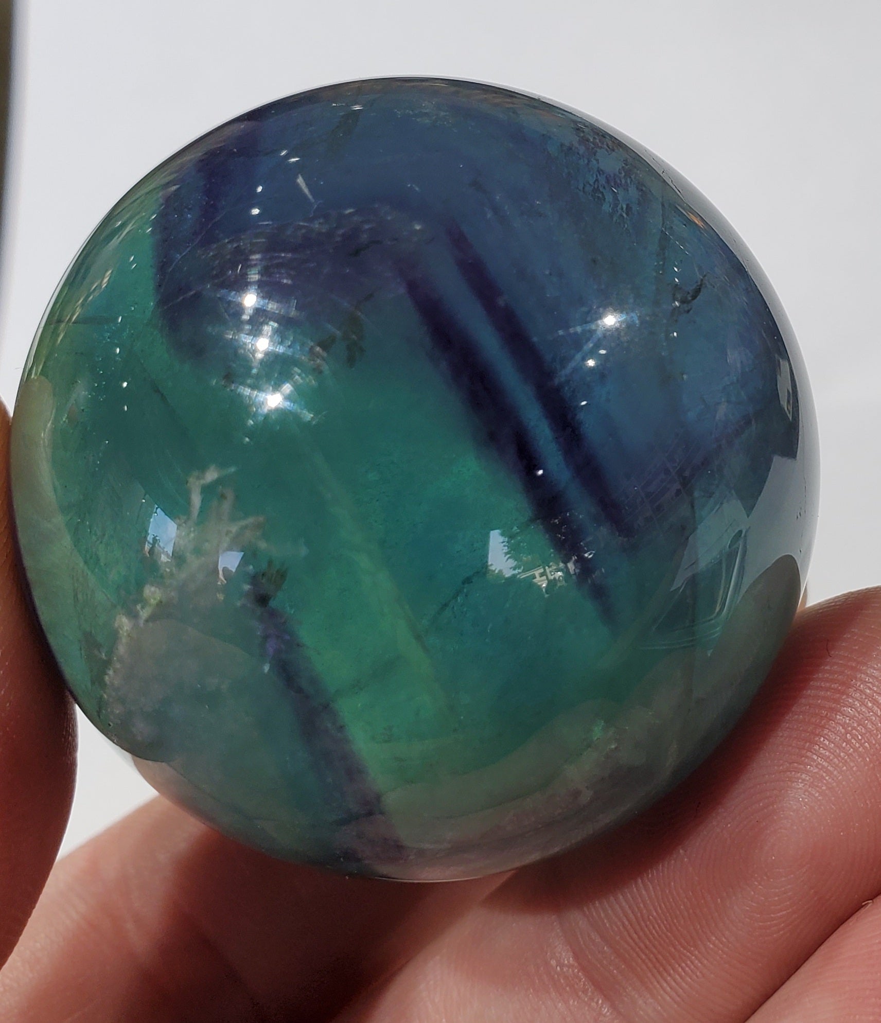 Rainbow Fluorite Sphere, China