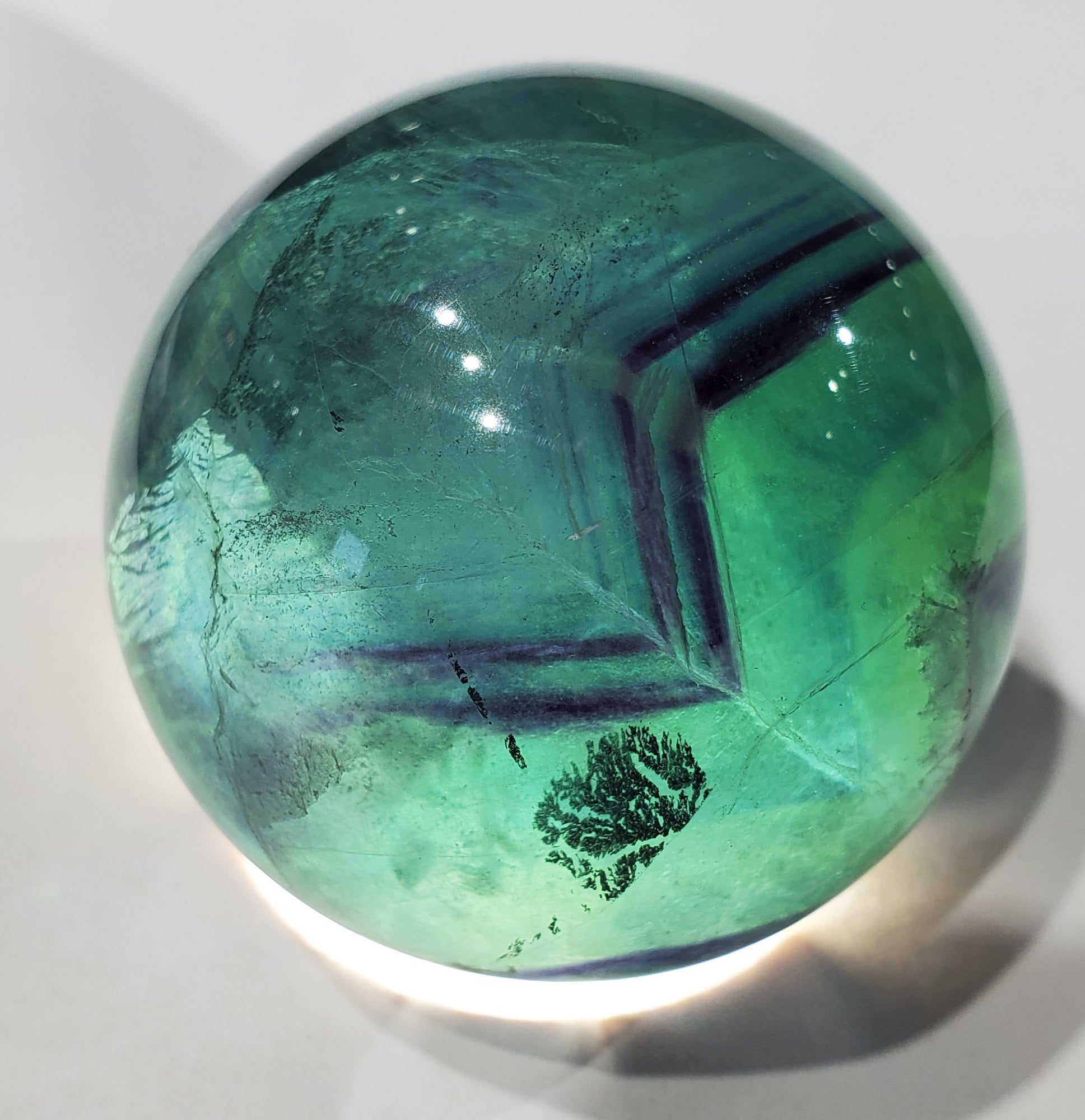 Rainbow Fluorite Sphere, China