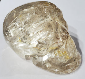 Rutilated Quartz Skull w/ Rainbows, Brasil