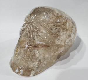 Rutilated Quartz Skull w/ Rainbows, Brasil