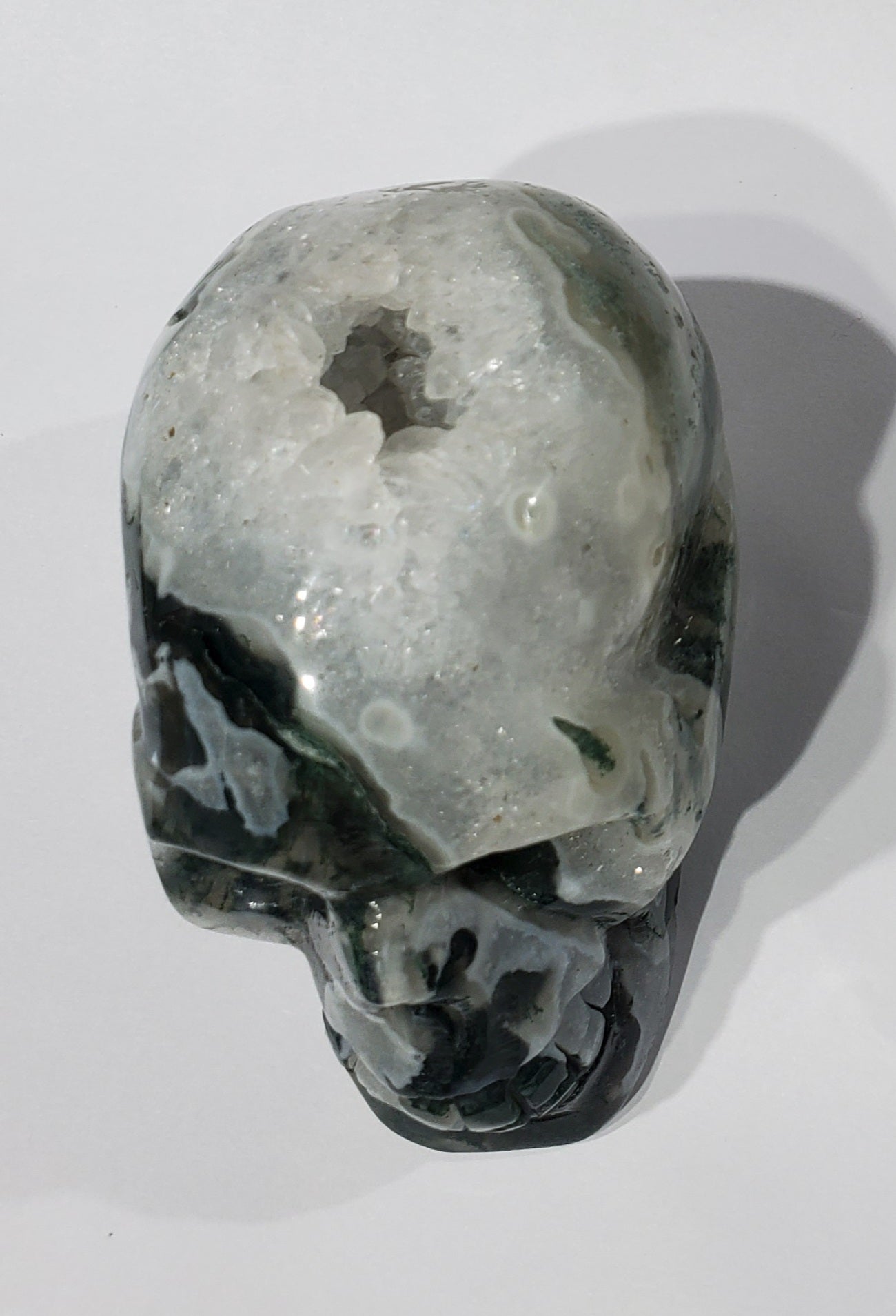 Moss Agate Skull