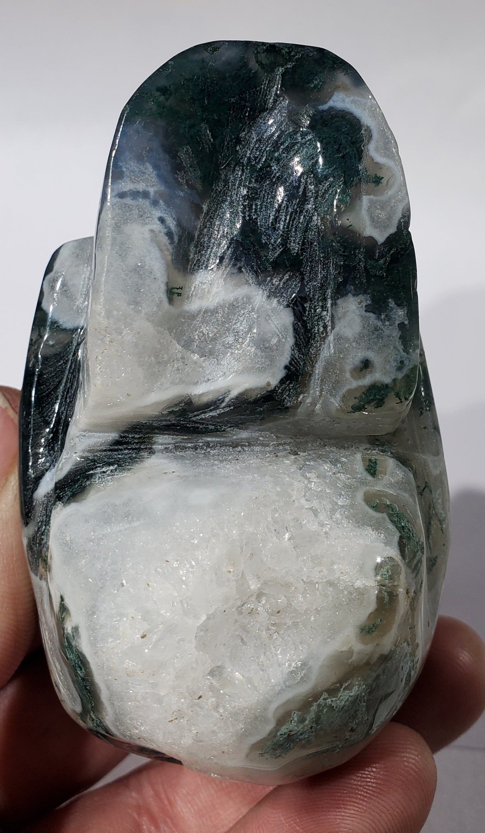 Moss Agate Skull
