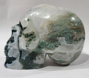 Moss Agate Skull
