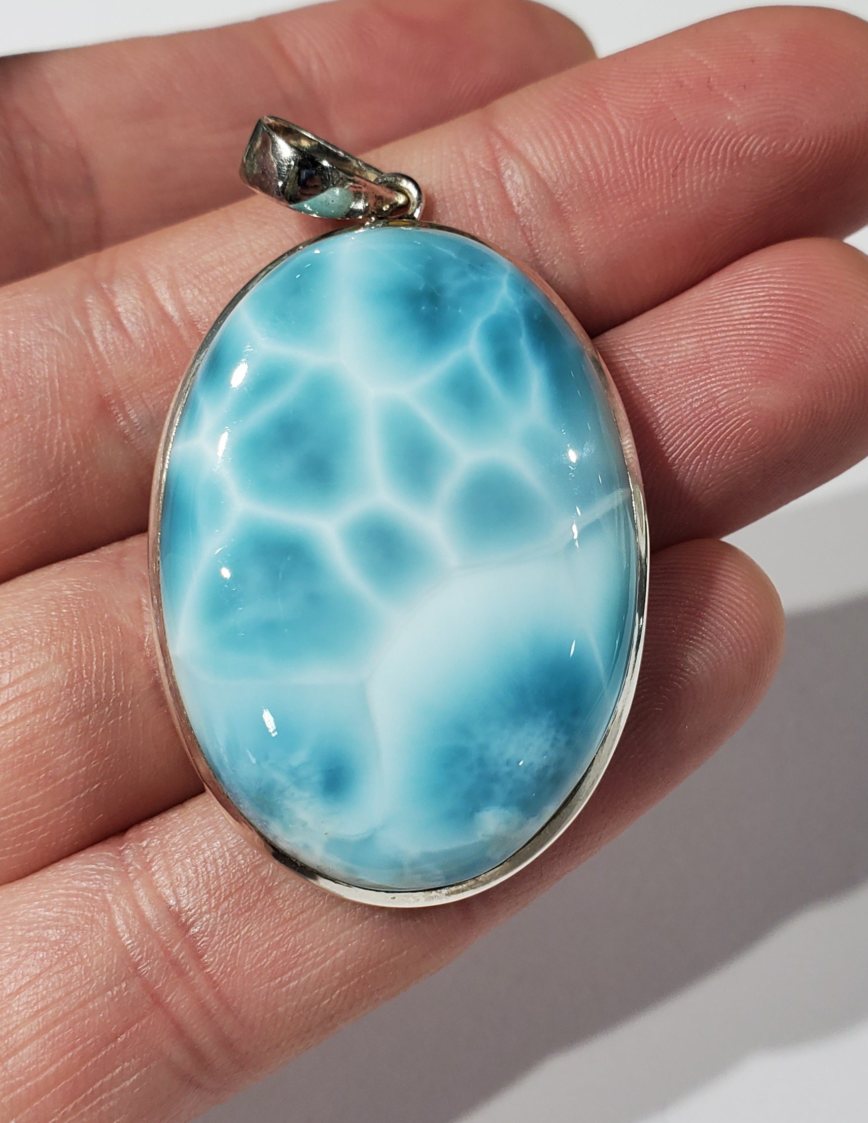 Larimar Pendant in Sterling Silver