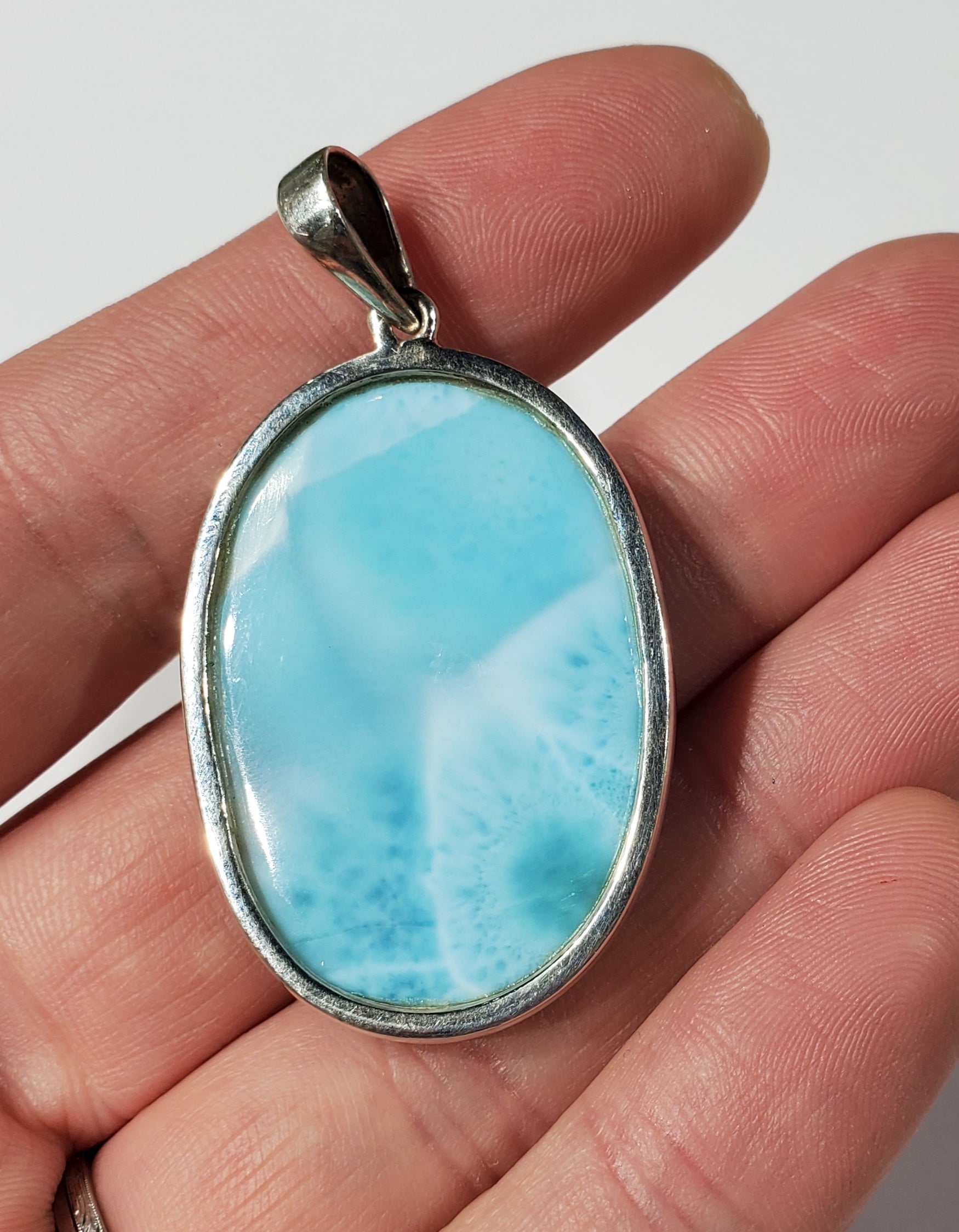 Larimar Pendant in Sterling Silver