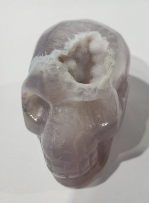 Agate Skull w/ Druzy Quartz