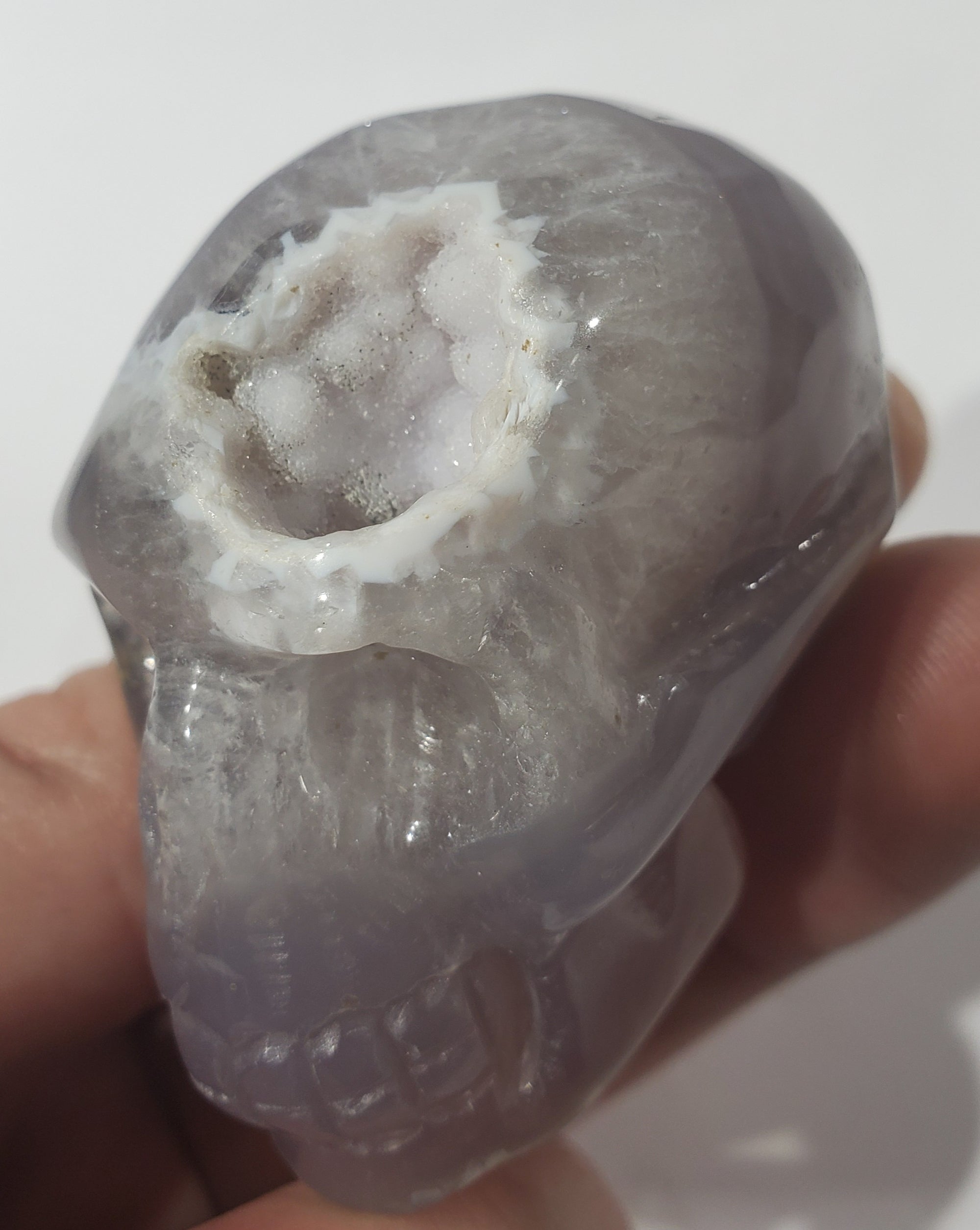 Agate Skull w/ Druzy Quartz