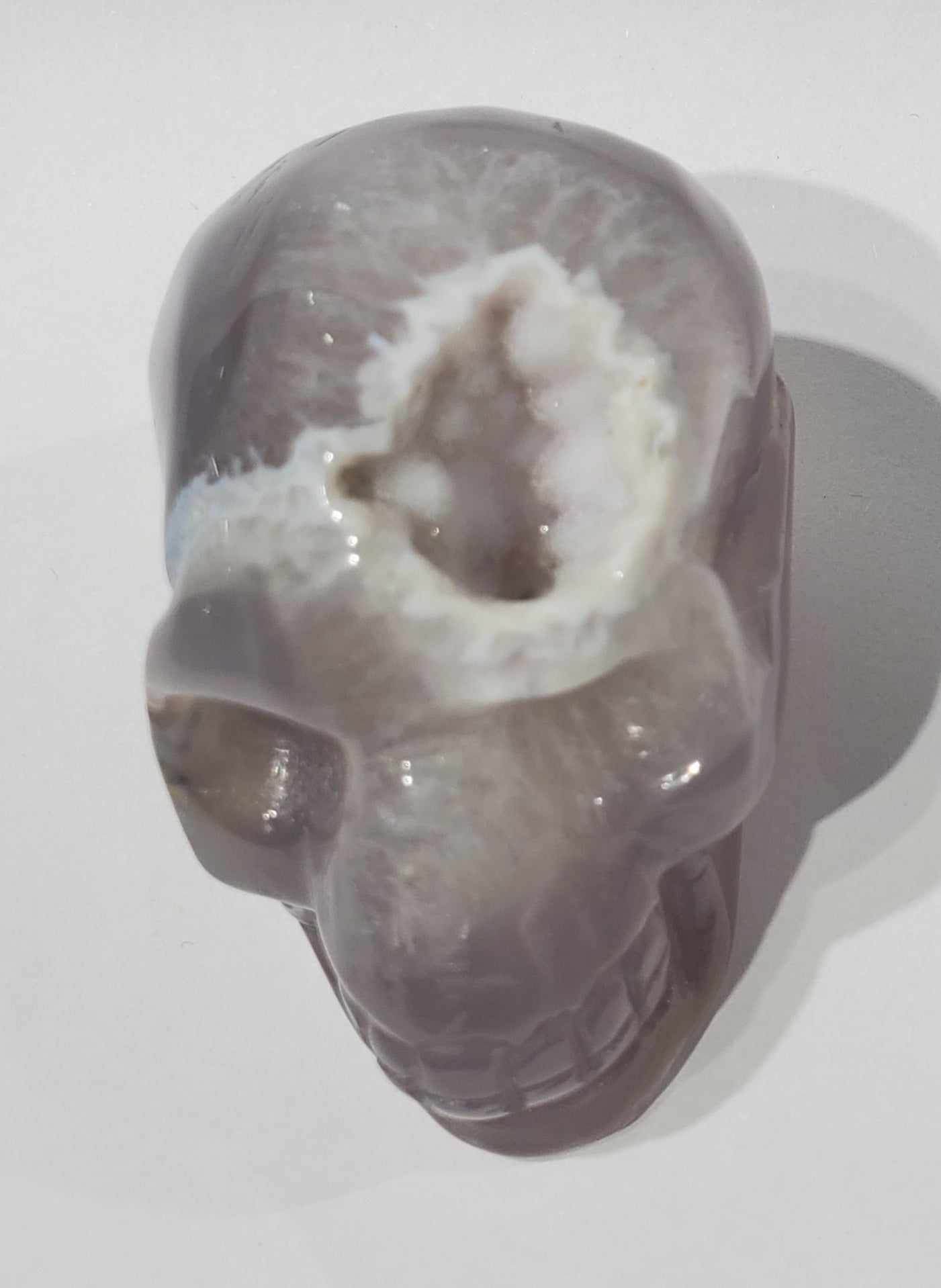 Agate Skull w/ Druzy Quartz