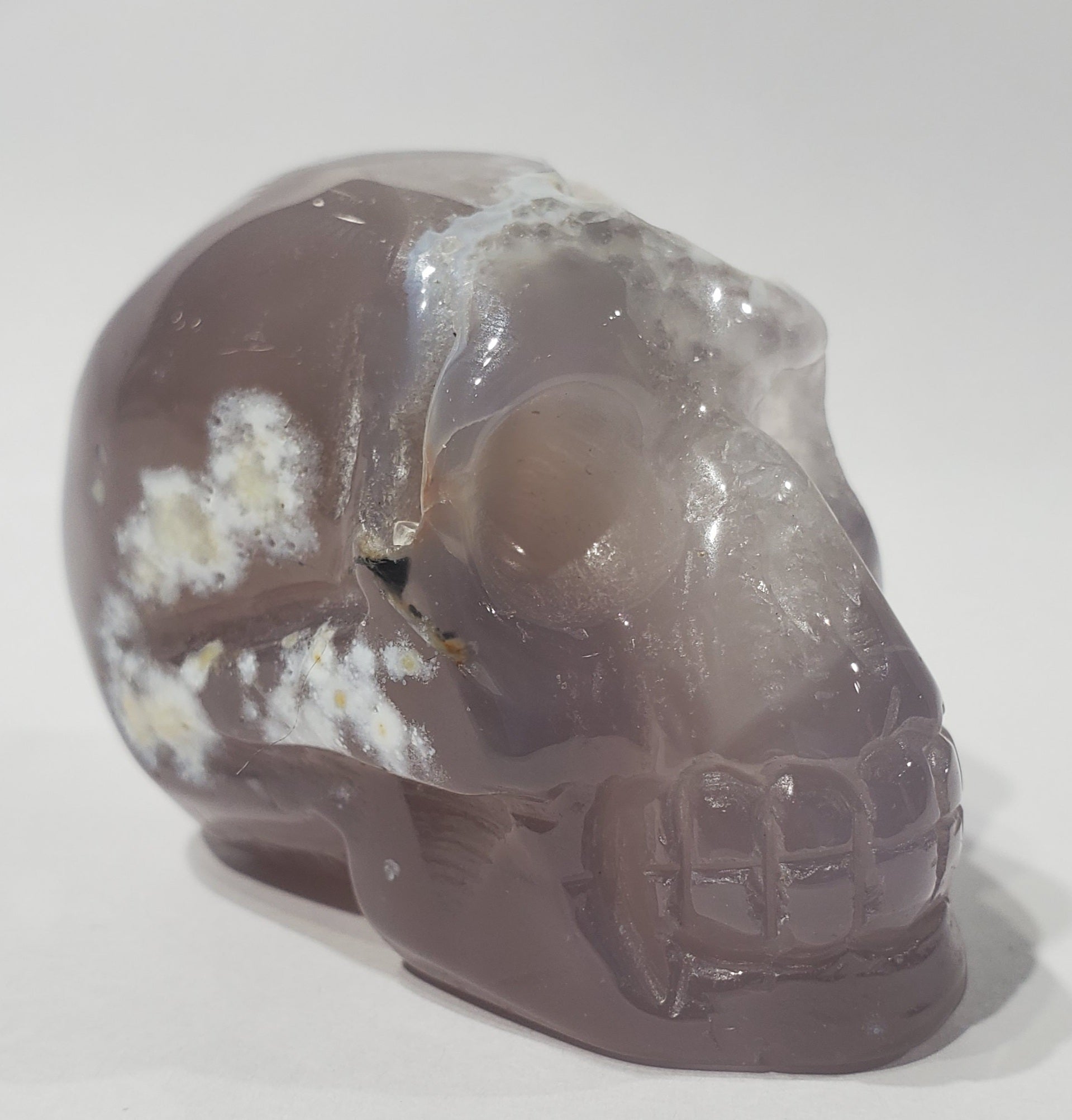 Agate Skull w/ Druzy Quartz