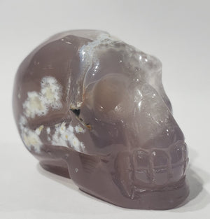 Agate Skull w/ Druzy Quartz