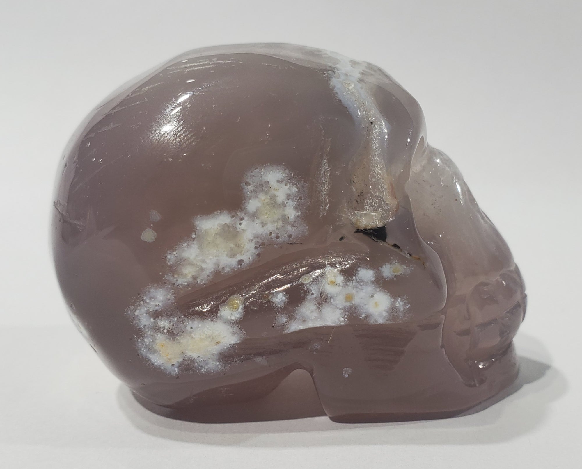Agate Skull w/ Druzy Quartz