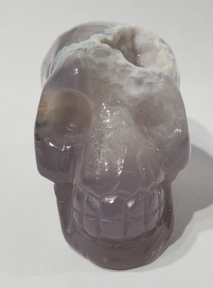 Agate Skull w/ Druzy Quartz