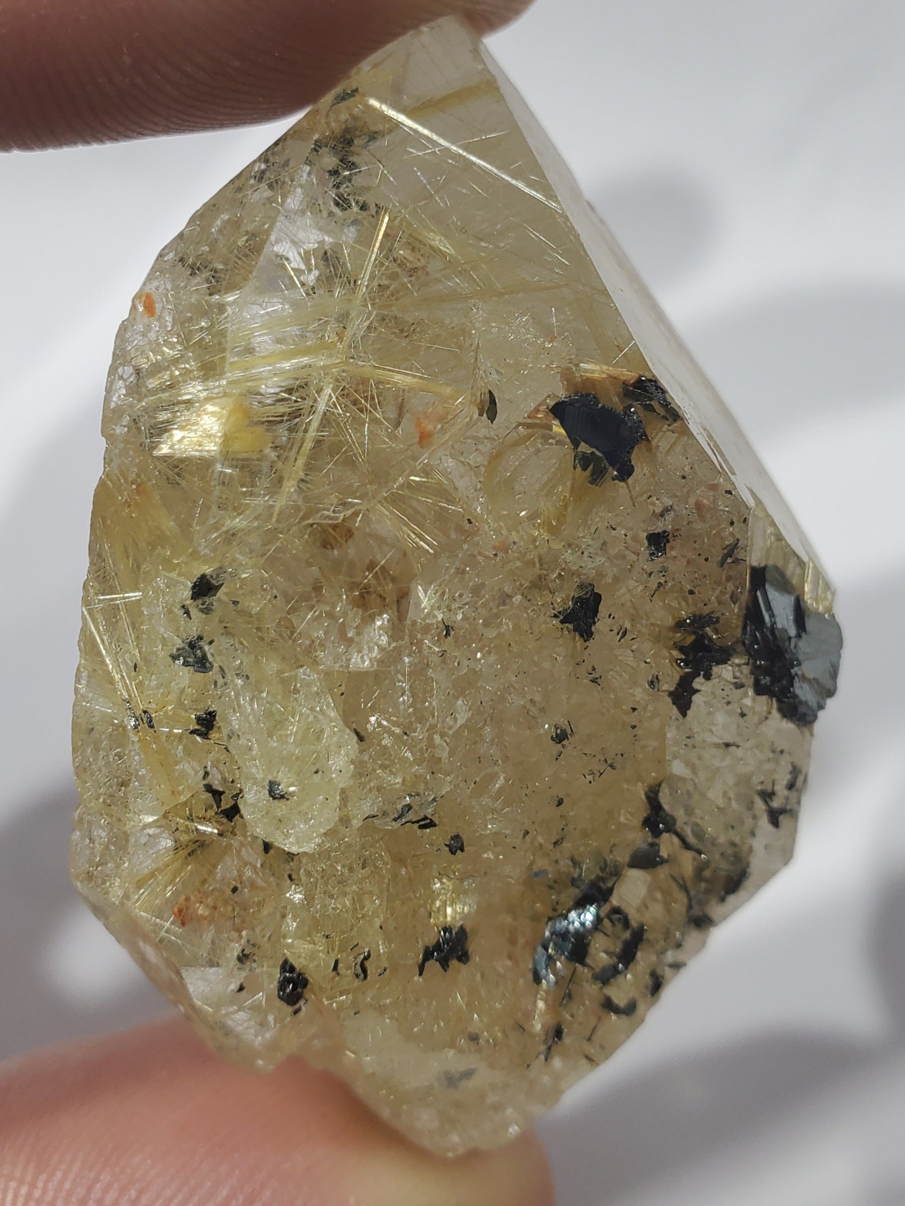 Double Terminated Rutilated Quartz w/ Hematite, Brasil