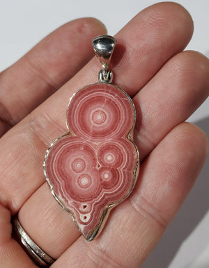 Rhodochrosite Stalactite Slice Pendant