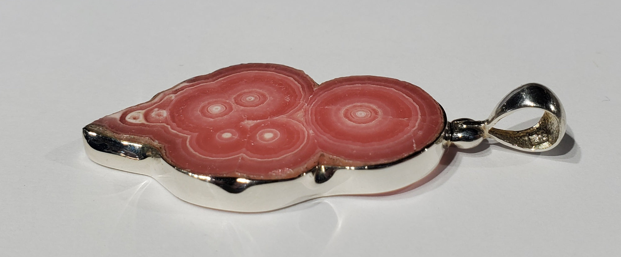 Rhodochrosite Stalactite Slice Pendant