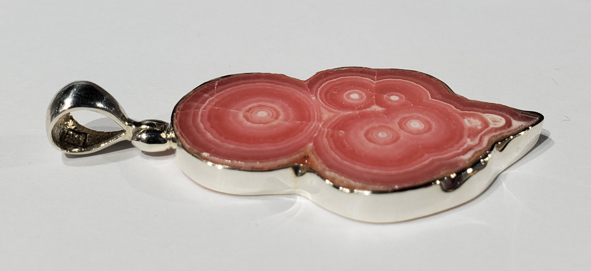 Rhodochrosite Stalactite Slice Pendant
