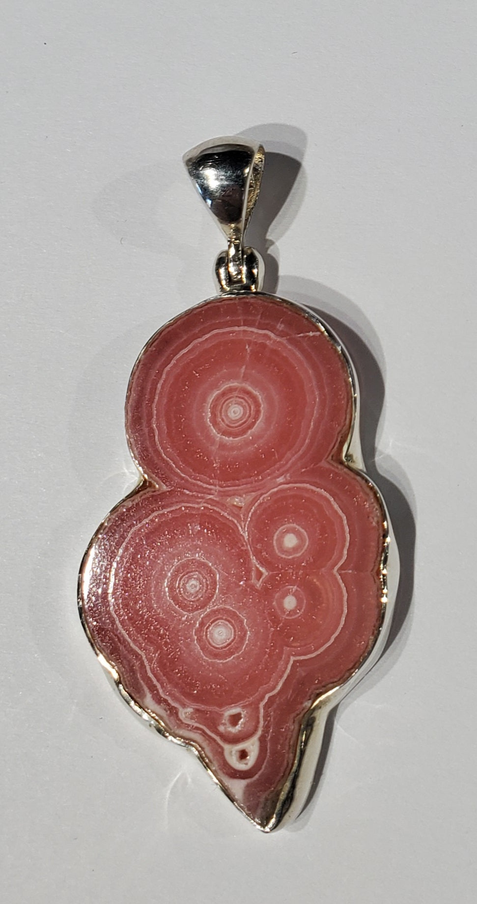 Rhodochrosite Stalactite Slice Pendant