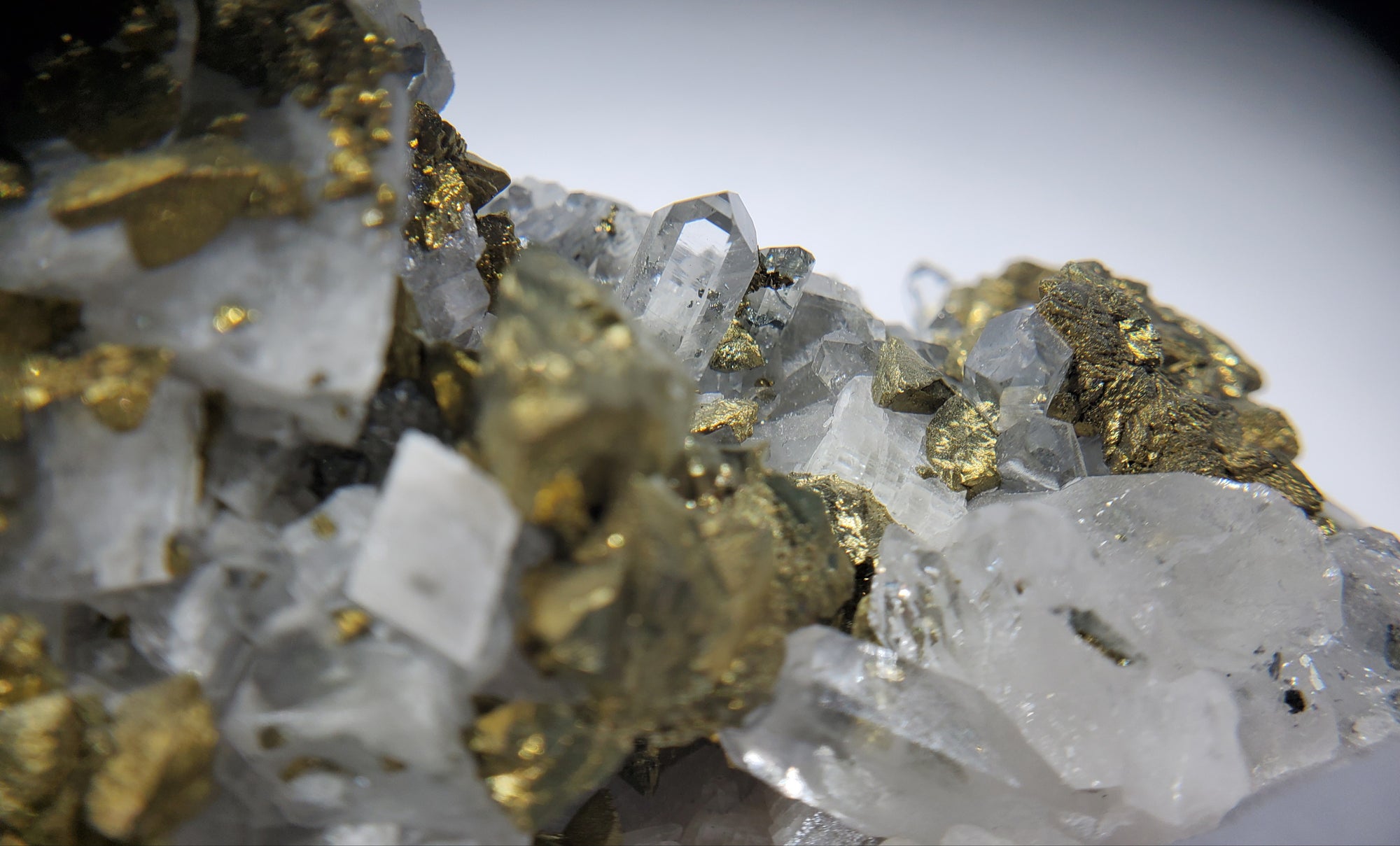 Chalcopyrite w/ Quartz and Calcite, China