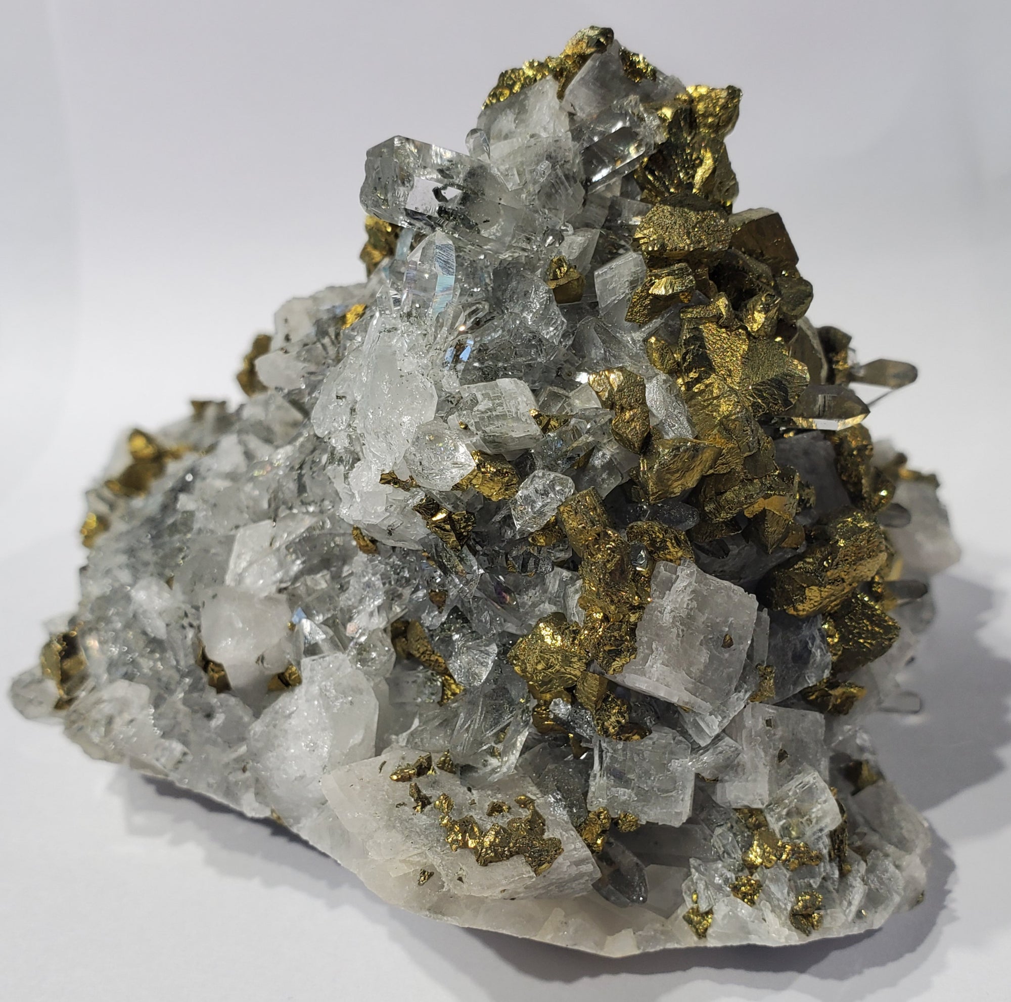 Chalcopyrite w/ Quartz and Calcite, China