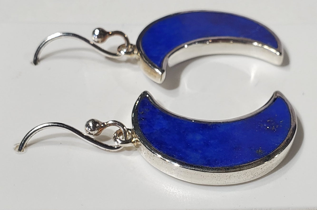 Lapis Lazuli Moon Earrings