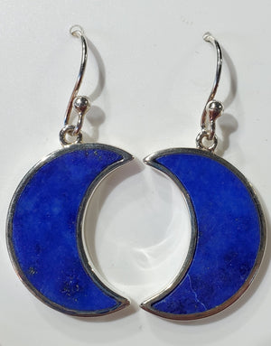 Lapis Lazuli Moon Earrings