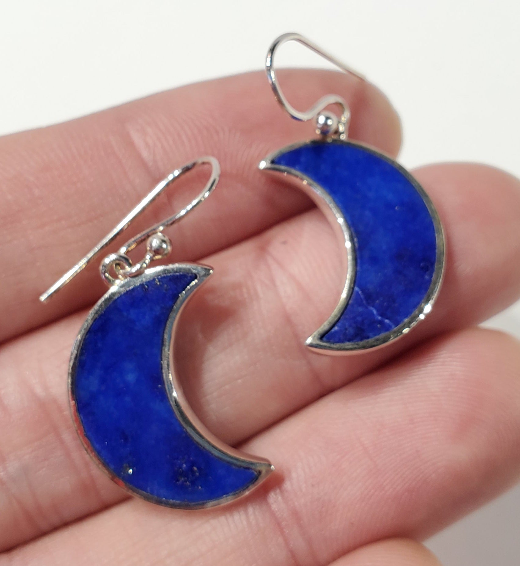 Lapis Lazuli Moon Earrings