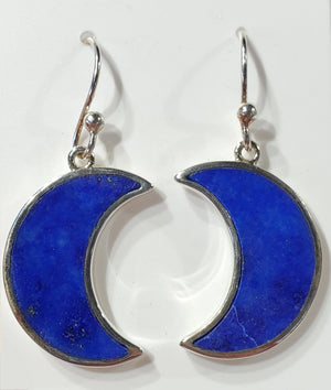 Lapis Lazuli Moon Earrings