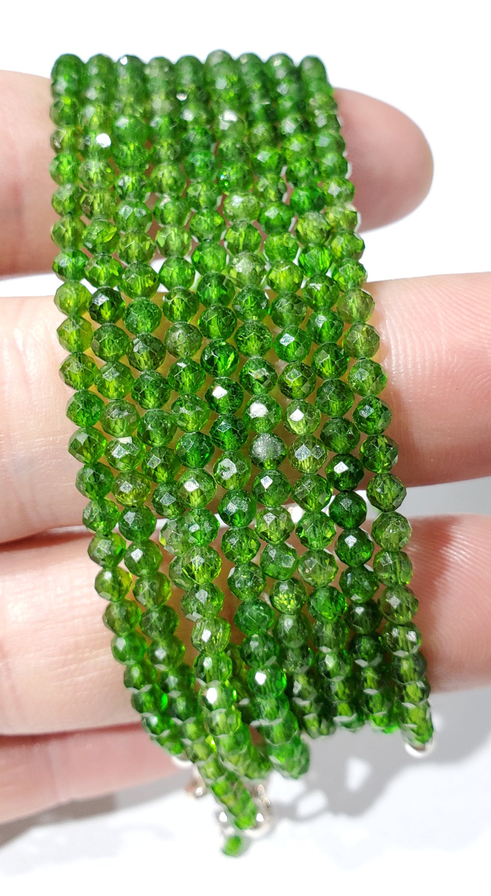 Faceted Chrome Diopside Bracelets, Russia