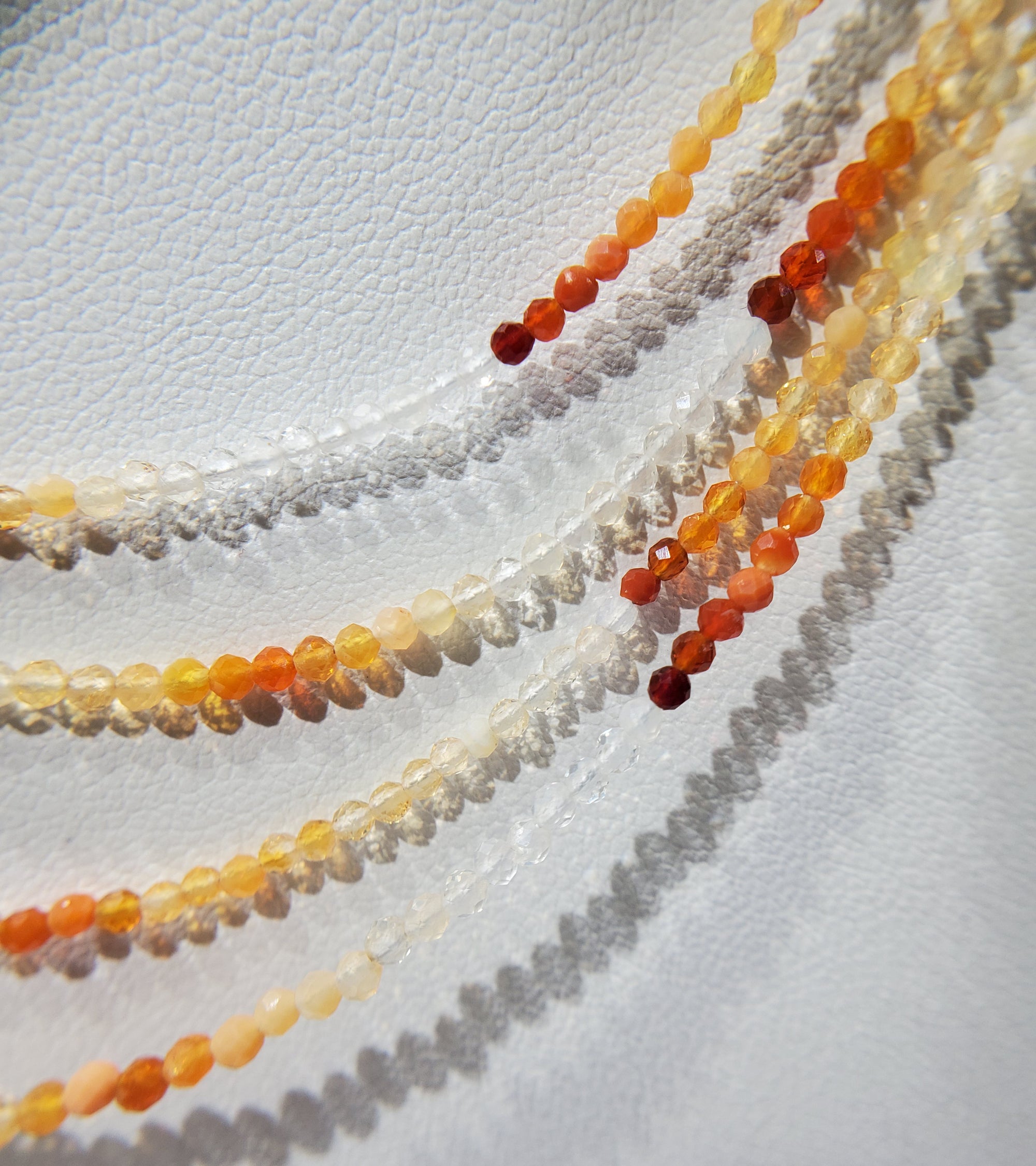 Faceted Fire Opal Bead Necklace